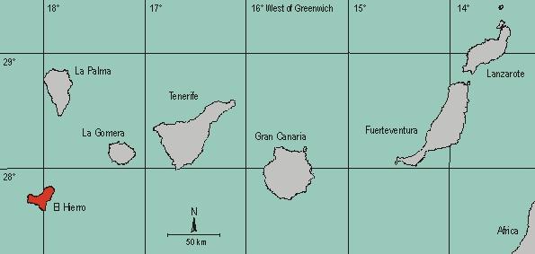 La situacin geogrfica de las Islas Canarias