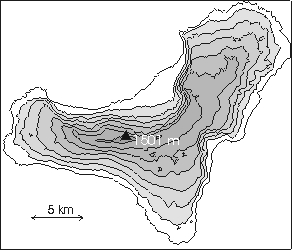 El Hierro con los isohipsos de 200 m